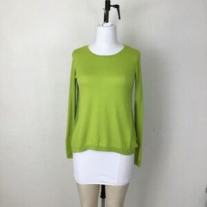 Kenneth Cole Women’s Sweater Size M Cotton Bland Limegreen Long Sleeve.